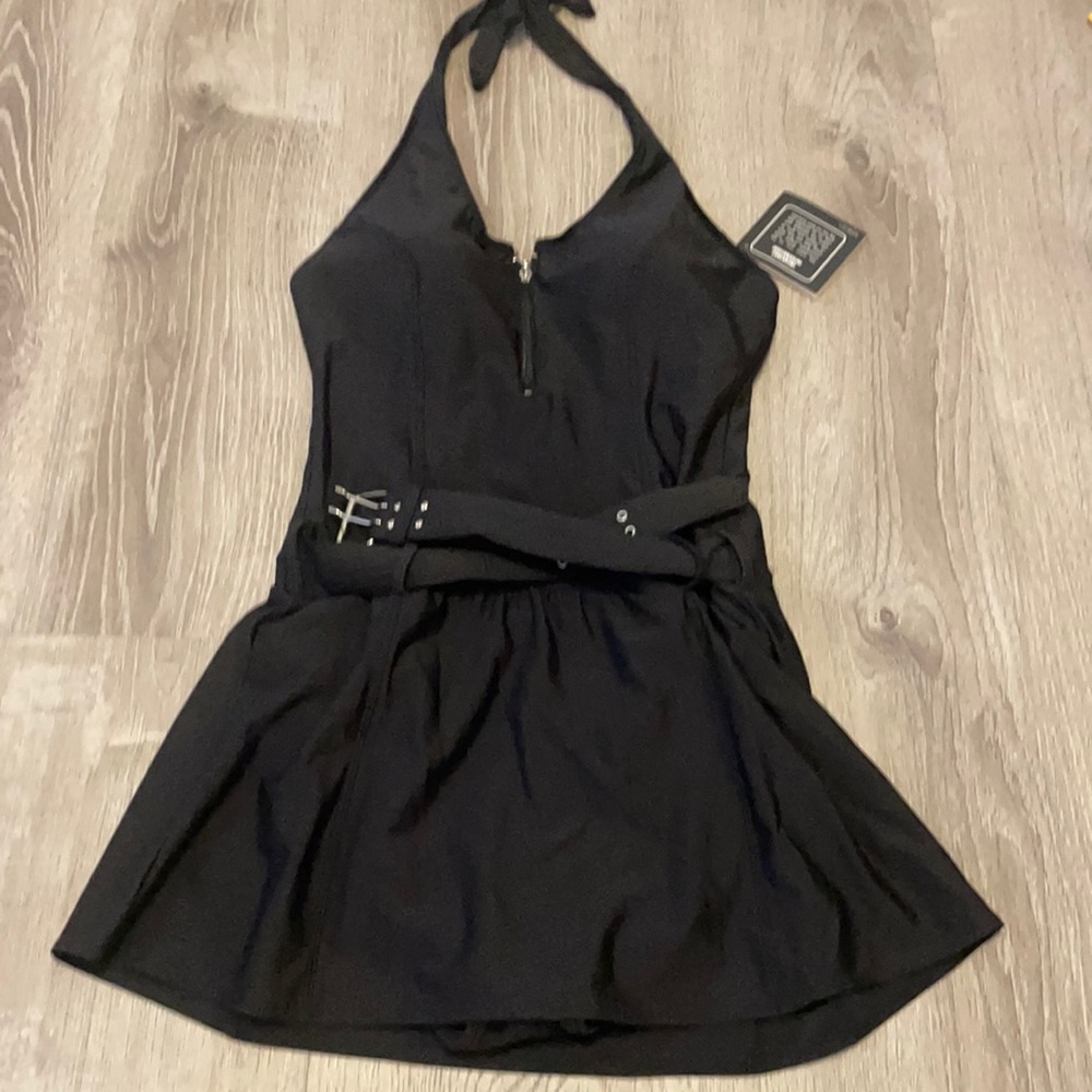 Black one piece swim